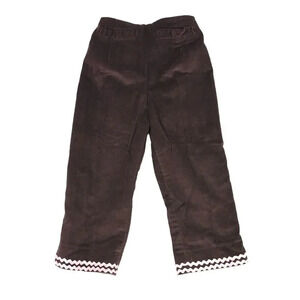 Little Follies Brown Corduroy Pink Trim Little Girls Pants Size 4 NWTs